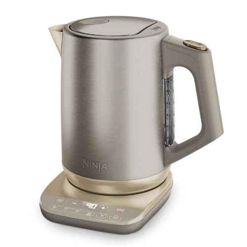 Ninja Perfect Temperature Wasserkocher, 1,7 L, Edelstahl, Schnellkochfunktion, 6 Temperaturstufen, Stonegold