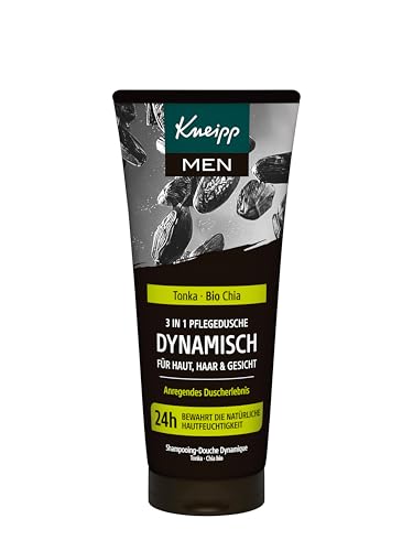 🔥 STARKER PREIS (-57%) Kneipp MEN 3 in 1 Pflegedusche Dynamisch - Mit Extrakten aus Tonkabohne und Bio Chia - Duschgel für Haut, Haar & Gesicht - Verbessert das Hautgefühl - 200ml