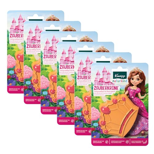 🔥 SELTEN SO GÜNSTIG (-29%) Kneipp naturkind Farbsprudelbad Zauberkrone - Badebombe mit Maracujaduft - Für sensible Kinderhaut - 6 x 1 Stück