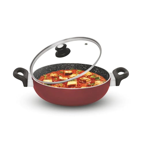 Signoraware Perfecto 4 Coating Non Stick Kadhai 26cm | Gas & Induction Compatible | Low-Oil Cooking | Ergonomically Designed | Ideal for Frying, Saute