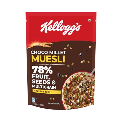 Kellogg's Choco Millet Muesli with 78% Fruit, Seeds & Multigrain| Power Breakfast|No Maida No Palm Oil| India's No 1 Muesli| 400g