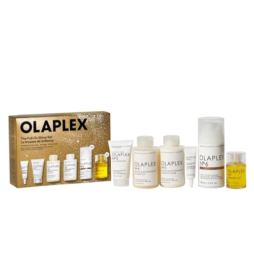 Olaplex Full-On Shine Hair Gift Set: Limited-edition Set with Hair Perfector, Shampoo & Conditioner, Scalp Treatment & Full Sized Bond Smoother & Bonding Oil for Shiny, Smooth, Strong Hair in One Use