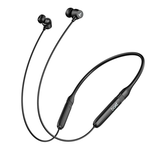 boAt Rockerz 301 ANC, (~30dB) ANC, 13mm Drivers,ENx, 40ms Low Latency, Hall Switch, Stream Ad Free Music via App Support, Bluetooth Neckband, Wireless