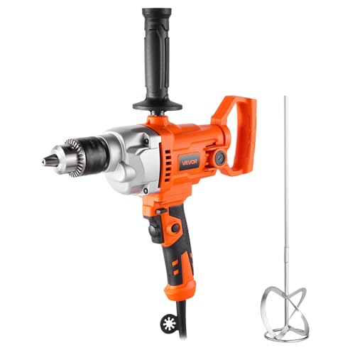 🔥 STARKER PREIS (-39%) VEVOR elektrische Bohrmaschine 12,7 mm mit Mixer Bohrmaschinenmischer Set 850 U/min 3,2 A Mischbohrmaschine mit D-Griff zum Bohren & Mischen multifunktionale Bohrgerät mit Mischer für Futter Zement