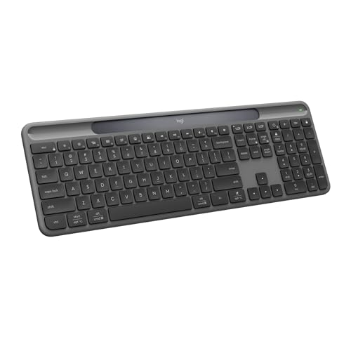Logitech Signature Slim Solar+ Wireless Keyboard, Solar and Artificial Light Powered, Durable Battery That Lasts up to 10 Yea