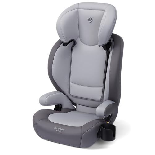 Maxi-COSI RodiSport Kids Booster Car Seat, High-Back, Backless Booster, 7-Position Headrest, Easy Latch System, Reclining Chair, Belt Guide, Fits 40-100 lbs, 43.4-57 in, Sea Salt