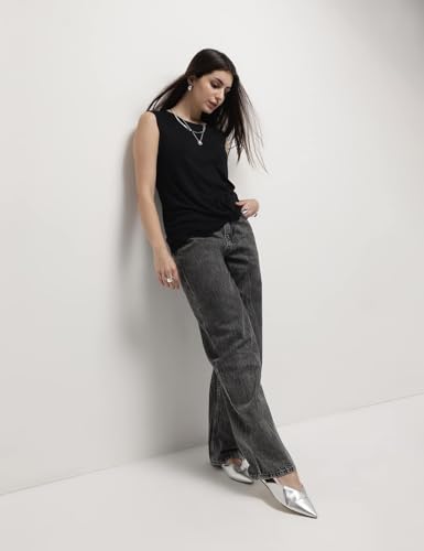 Women Linen Rich Draped Vest Top