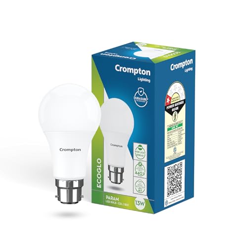 Crompton Param 13W Round B22 LED Cool Day Light