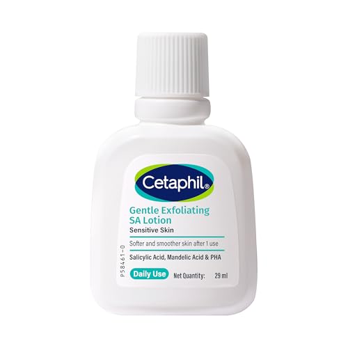 Cetaphil Gentle Exfoliating SA Lotion 29ml | Lightweight Daily Moisturizer with Salicylic Acid, Mandelic Acid & Gluconolactone | 48 Hr Hydration & Gen
