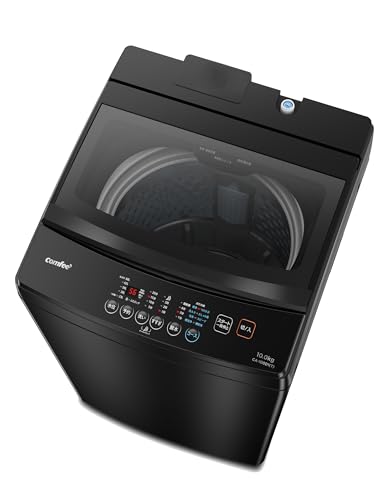 COMFEE' 洗濯機 10kg 2-4人用 インバーター搭載 風乾燥 予約機能 スピードコース ガラスドア 大容量 家電 節水 静音設計 まとめ洗い 部屋干し 槽洗浄 透明ドア コンパクト 金属グレー CA-100D1(T) 2