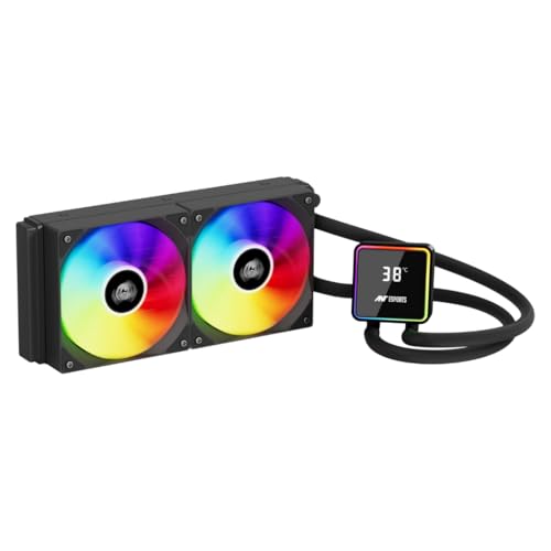 Ant Esports ICEStorm 240 AIO Liquid Cooler|Intel® LGA1851, AMD® AM5|High-Performance FAN 2000 RPM, 89 CFM|Magnetic Temperature Monitoring Display|3 Ye