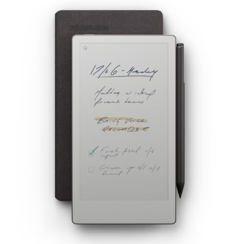 Remarkable Paper Pro Move mit Marker Plus und Book Folio – Basalt