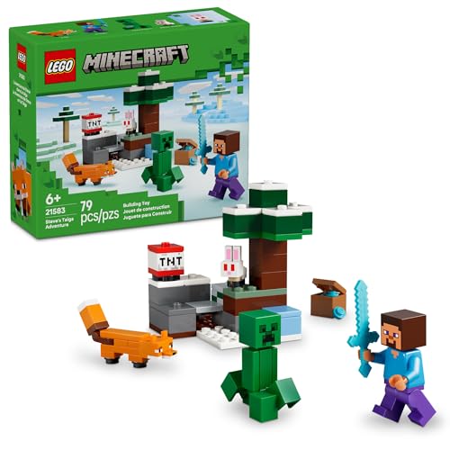 Lego Minecraft Steves Taiga Adventure Building Toy For Boys And Girls