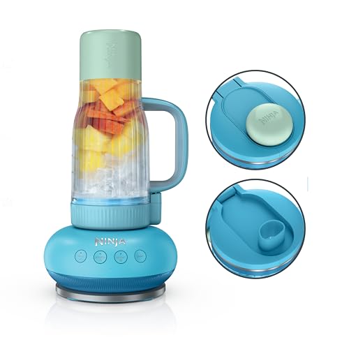 Ninja BlendBOSS | Personal Smoothie Blender & Tumbler | 26oz Travel Tumbler w/Leakproof Lid & Intergrated Chug Spout | AutoIQ Technololgy | 1200 Peak Watt | Blue Rasberry | DB301BLBRN | (NEW)