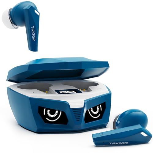 TRIGGR Kraken X1 Plus True Wireless Earbuds, 10mm Driver, Deep Bass, 70 Hours Battery, Fast Charging, Quad ENC, 40ms Low Latency Gaming Mode,Dual Pair