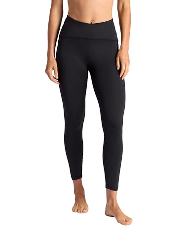 Gaiam Women's Om High-Rise Activate 7/8 Legging, Slim Fit, 25” Inseam, Moisture-Wicking, Black (Tap Shoe)