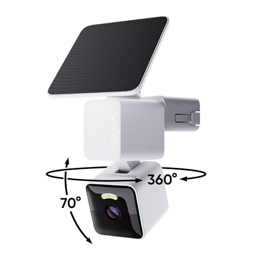 Wyze Solar Cam Pan, Outdoor Battery Camera w/Solar Panel Base, 2-Way Audio