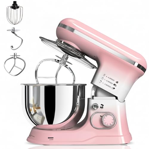 INALSA Stand Mixer 1200W|Pure Copper Motor|5.4 L SS Bowl With Splash Guard|Accessories Included|Dishwasher Safe|Baking,Cake Mixer,Kneading-Kratos(Dual