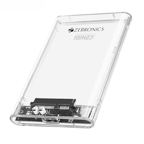 Zebronics 2.5" SSD/HDD Enclosure, Max. 4TB Storage, Upto 5Gbps Transfer Speed, Tool-Free Slide Design, USB to Micro B Connector, Windows, Mac, Linux S