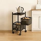 HomeGrits 2Layer Revolving Square Storage Trolley 685