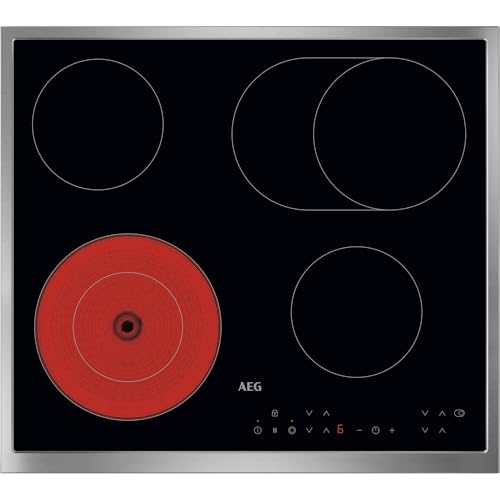 (-32%) AEG Glaskeramik-Kochfeld 60cm, 4 Kochzonen, schnelles Aufheizen, TN64RA06XB