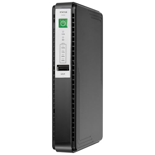 Artis AR-MINIDC Mini UPS for WiFi Router/Modem/CCTV/Set top Box. 8800mAh Battery. Supports 9V/12V-1A/1.5A/2A Routers. USB Port Phone Charging.Battery 