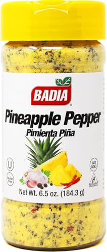 Badia Pineapple Pepper Seasoning, 6.5 oz - Tropical Citrus Pepper Blend for Chicken, Seafood, Vegetables, Fruit