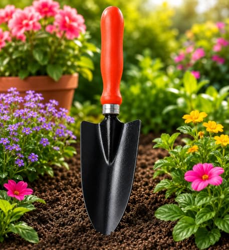 PLANETXERO Gardening Hand Trowel (Small)| Heavy Duty Iron Blade with Ergonomic Handle | Durable Hand Tool for Planting, Digging, Soil Mixing, Potting,