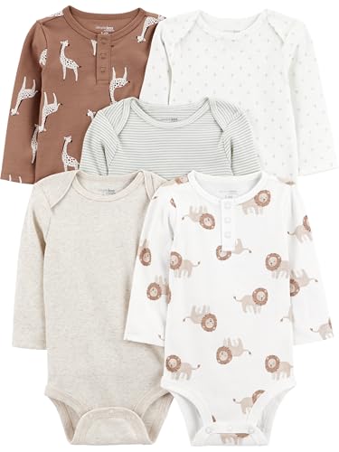 Body 5-pack Long-sleeve Bodysuit Simple Joys by Carter'sbebê-unissex