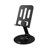 Geonix Trek M3 360 Rotatable Foldable Mobile Phone Stand Metallic Adjustable Height Angle Universal Holder for Smartphones Tablets Black