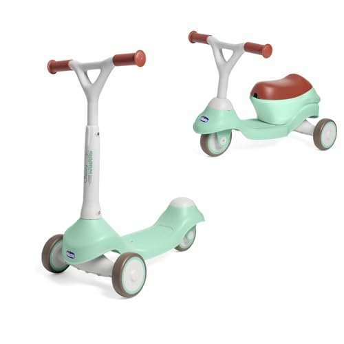 🔥 STARKER PREIS (-29%) Chicco Evolutiver 2-in-1-Scooter, ab 1 Jahr zum Reiten, Scooter ab 2 Jahren, maximale Traglast 20 kg, lenkbarer Lenker und gummierte Räder, leicht und einfach zu transportieren