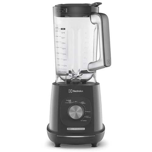 Liquidificador Electrolux 1500W 3,2L Pulsar 3 em 1 15receitas pre-programadas Efficient com TriForce 15 Velocidades Cinza EBL1500 220v