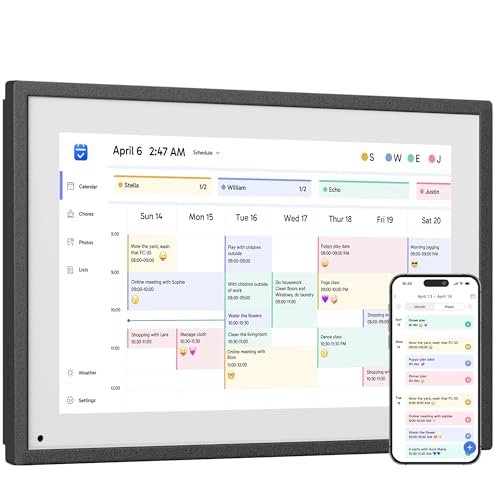 (-29%) Dragon Touch 10,1 Zoll Digitaler Kalender Wand - Elektronischer Wandkalender Familienplaner mit 32GB Speicher, Digitaler Terminplaner Touchscreen Intelligenter Tischkalender-Schwarz