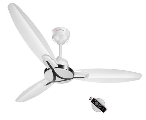 LONGWAY Zephyr 1200 mm BLDC Ceiling Fan with Remote Control | BEE 5 Star Rated Energy Efficient | Ultra High Speed 3 Blade Anti-Dust Decorative Ceilin