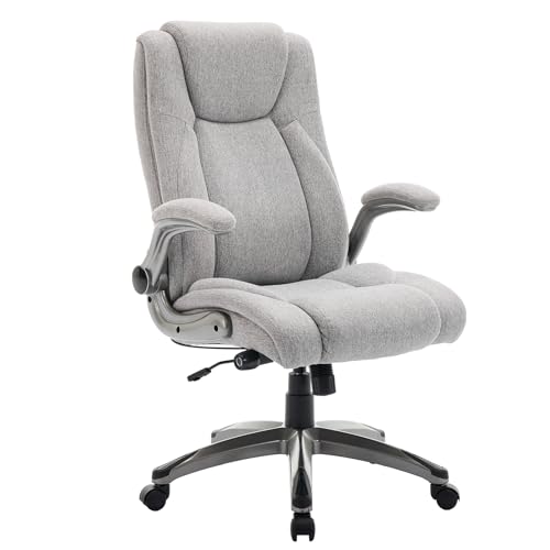 (-42%) COLAMY Bürostuhl Ergonomisch, Chefsessel mit Hoher Rückenlehne, Ergonomischer 360° Drehstuhl für Büro, Schreibtischstuhl Stoffstuhl mit Verstellbarer Neigungsverschluss, Grau