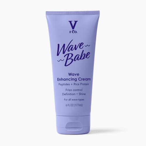 V&Co. Beauty Wave Babe Wave Enhancing Cream – Wave Cream for Wavy Hair, Anti Frizz & Hydrating Hair Care with Peptides & Rice Protein – Defines Waves, Enhances Shine & Adds Lasting Softness – 6 oz