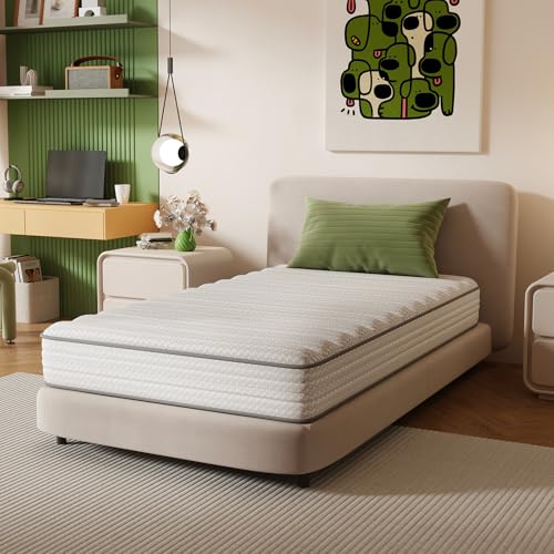 Novilla Twin Mattress, 8 Inch Twin Size Mattresses in a Box with Smarts™ Coil for Pressure Relief, Medium Plush Foam and Spring Hybrid Colchones with CertiPUR-US Certified for Kid for Kidss