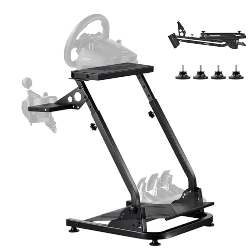 VEVOR Racing Wheel Stand, Adjustable & Foldable Simulator Stand for Logitech G29 G27 G920 G923, Thrustmaster T300RS T300GT T248 TS-PC TSXW Gaming Cockpit,Pedals Simulator NOT Included
