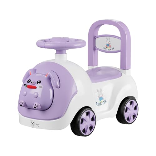Lifelong Bunny Manual Push Ride-On Toy Car with Back Support for Boys & Girls 1-4 Yrs, Distraction-Free, Non-Musical, Easy Installation, 50kg Capacity