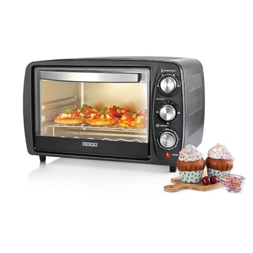 USHA OTGW3716R 16L OTG with Rotisserie | Bake, Grill, Roast & Toast | Upper & Lower Heating | Adjustable Time & Temperature | Cool Touch Handle | 1200