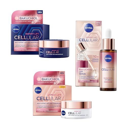 (-51%) NIVEA CELLULAR Expert Lift Gesichtspflege Set, Tagespflege (50 ml), Nachtcreme (50 ml) & Lift Serum (30 ml), Pflegeset für ein straffes Hautbild & jünger aussehende Haut