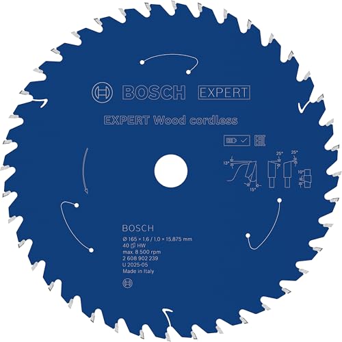 (-63%) Bosch 1x EXPERT Wood cordless Kreissägeblatt für Handkreissägen (für Weichholz, Hartholz, Ø mm, Professional Zubehör Akku-Handkreissägen)