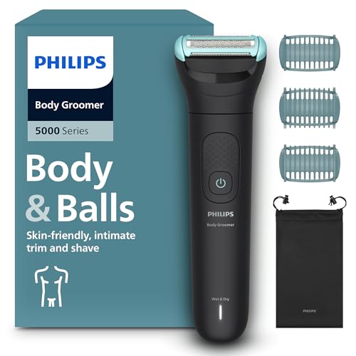 (-18%) Philips Bodygroom Series 5000 – Trimmer für Männer mit Rasiersystem mit Dreifachschutz, auch zur Nutzung im Intimbereich, 100% duschfest, 100 Min. Laufzeit, Modell BG5470/15