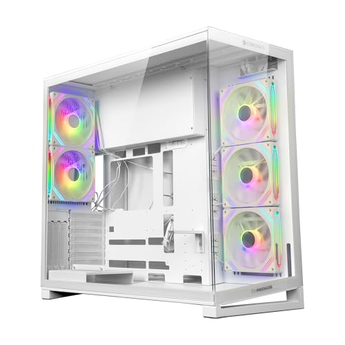 Zebronics Premium Gaming Case, Full-Tower, EATX, ATX, 5 ARGB Fans, Upto 480mm AIO Support, Type-C, USB 3.0, Vertical GPU, Dual Chamber, Magnetic Dust 