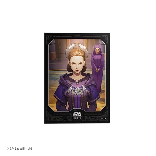 Asmodee Star Wars: Unlimited Padme Amidala Art Sleeves - Officially Licensed Pack of 60 Art Sleeves and 2 Clear Sleeves, Optimized Size for Star Wars: Unlimited and Other TCG and LCG Games