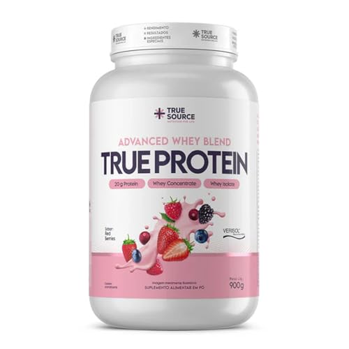 True Protein 900 g – True Source | Blend Avançado com Whey, Colágeno e VERISOL® | Alta Performance & Nutrição (900g, Red Berries)