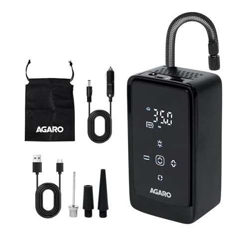 Atom Cordless Tyre Inflator, 150 PSI, 4500mAh Battery, Auto Shut-Off, Digital Display, LED Light, USB-C Charging, 12V DC Output, for Cars, Bikes, Ball