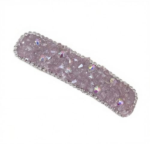 Rhinestone Hair Clips Crystal Barrettes for Girl,Fancy Hair Clip,Hair Accessories for Women,Pearl Decorative Hair Clips for Daily Party Prom,Purple,1PCS