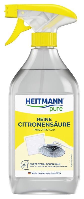(-30%) HEITMANN pure Reine Citronensäure 500ml | Effektiver Kalkentferner in Küche & Bad | 100% natürliche Zitronensäure | Idealer Entkalker Kaffeevollautomat, Wasserkocher & Waschmaschine