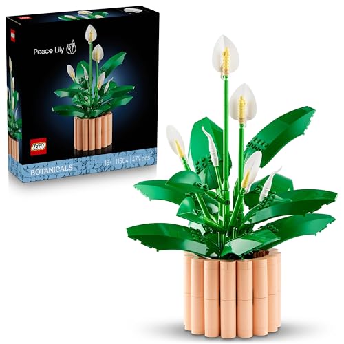 (-36%) LEGO Botanicals Friedenslilie - Set mit Kunstpflanze für Erwachsene - Mit künstlicher weißer Blüten und Knospen für DIY Deko - Geschenkidee für Frauen - 11504